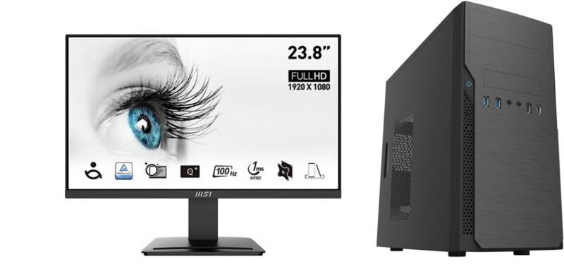 New Desktop Ryzen 3 8GB 250GB Windows 11 - 21" monitor